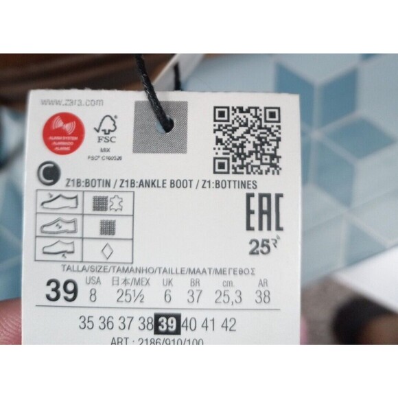 Zara Women Brown Lace Up High Ankle Winter Boots Size 8 - Picture 6 of 8